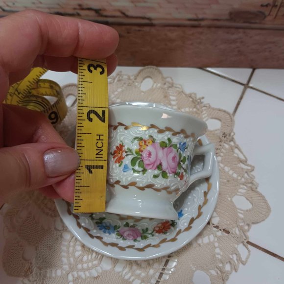 Antique Floral Demitasse Double Handle Tea\Coffee Cup Saucer Limoges France - Picture 7 of 8
